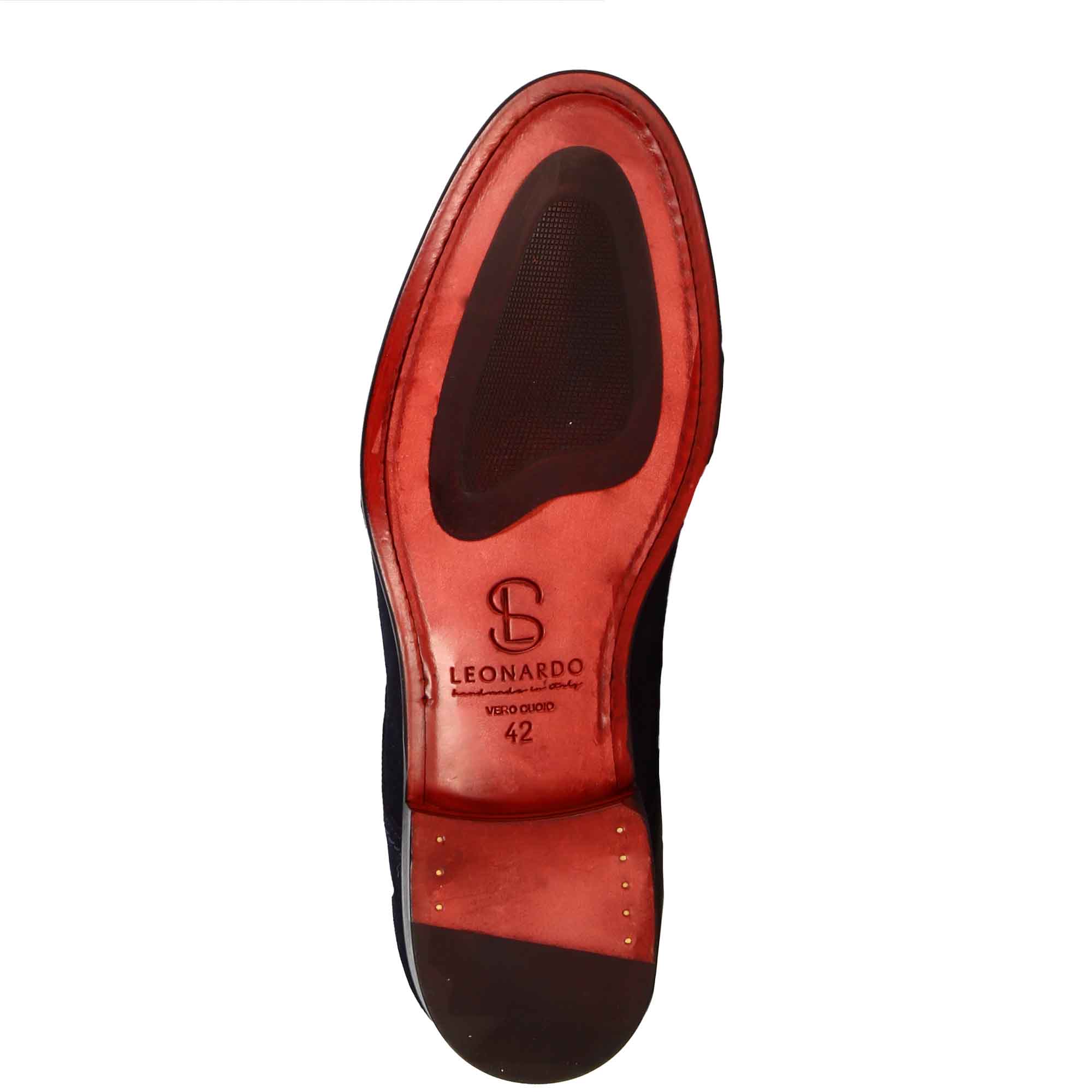 Derby elegante da uomo in pelle scamosciata colore blu - immagine 8