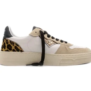 4B12 Sneakers Donna Hyper Animalier e Glitter Tomaia Pelle
