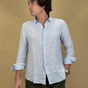 Camicia a righe in Lino