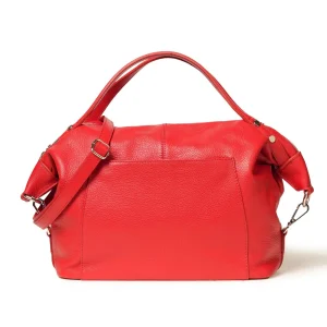 Melluso Borsa a Mano e Tracolla in Pelle Rossa