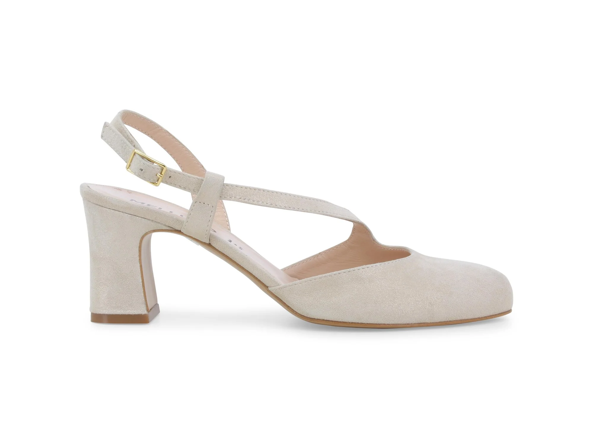Melluso Décolleté Donna in Pelle Beige con Cinturino