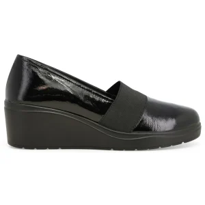 Melluso Slip-on Autunnale Donna Nera Vernice con Zeppa ed Elastico