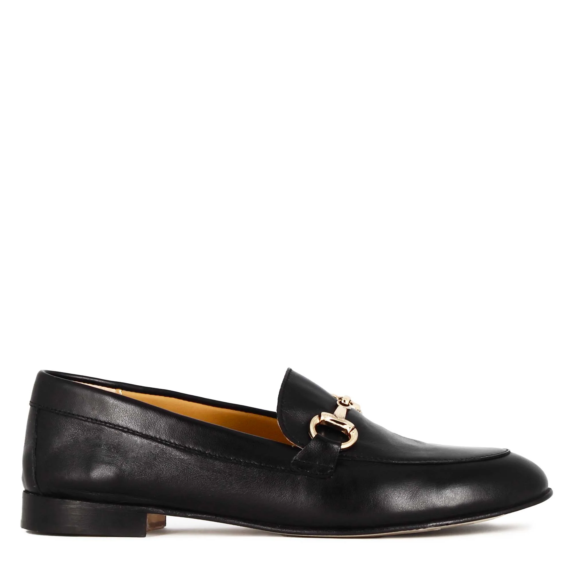 Mocassino classico da donna con morsetto in pelle colore nero - immagine 5