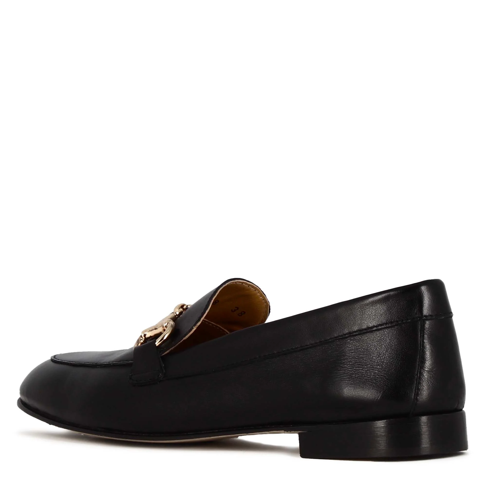Mocassino classico da donna con morsetto in pelle colore nero - immagine 7