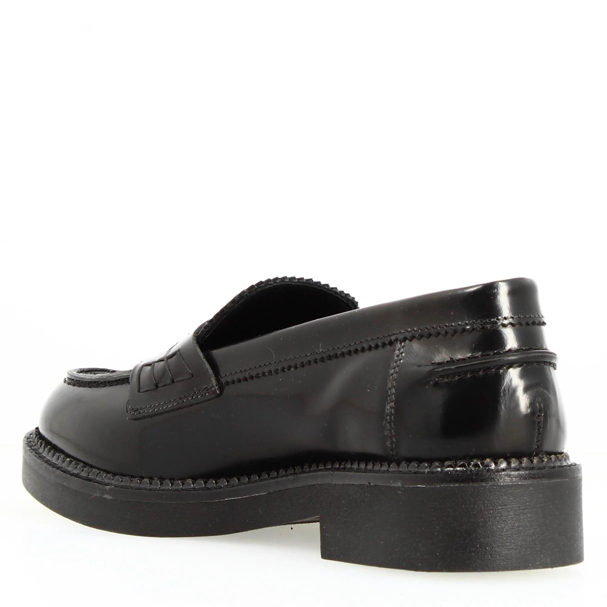 Mocassino da donna fondo robusto in pelle spazzolata nero - immagine 6