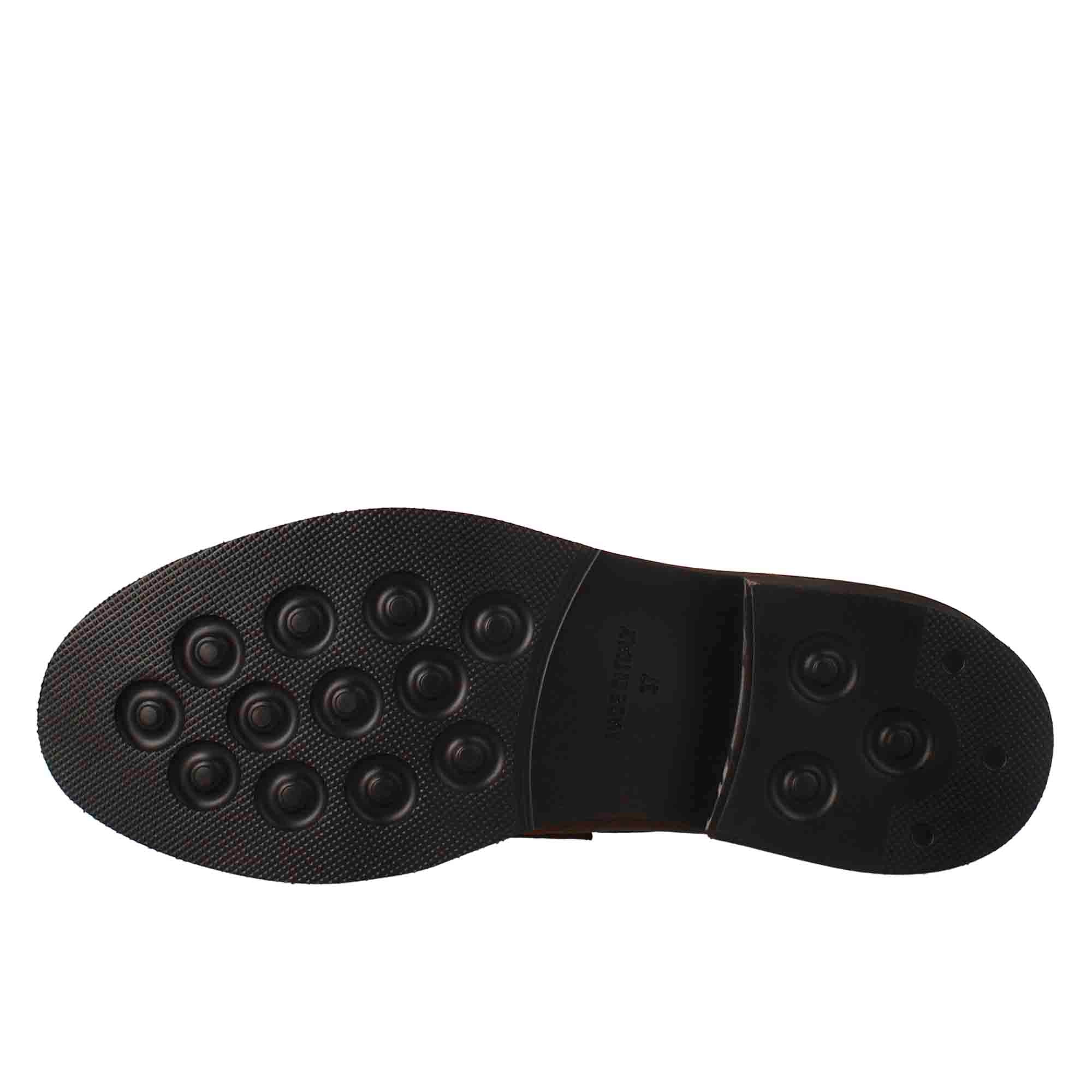 Mocassino da donna paupa in pelle lavata colore cuoio scuro - immagine 7