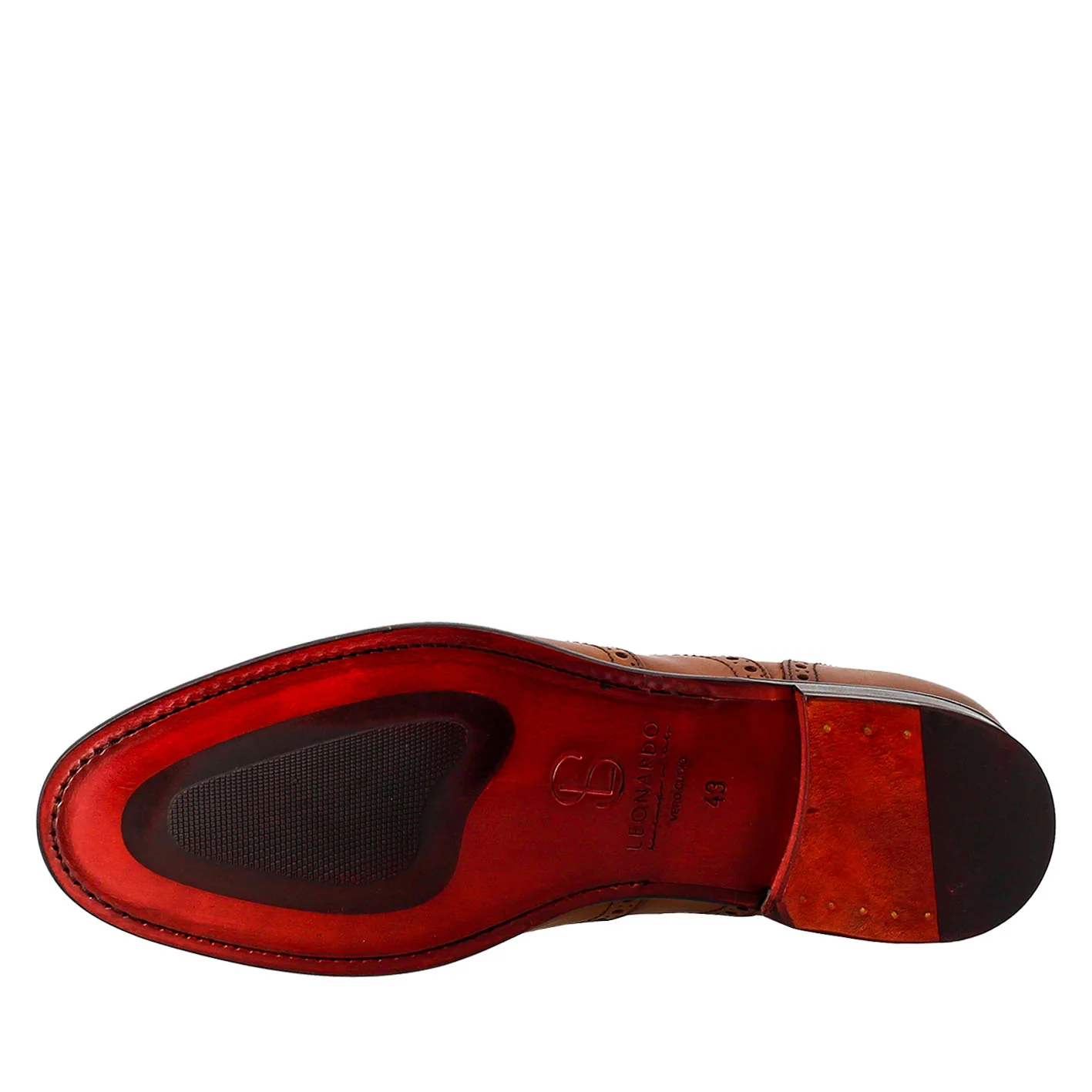 Oxford brogue marrone elegante da uomo in pelle - immagine 7