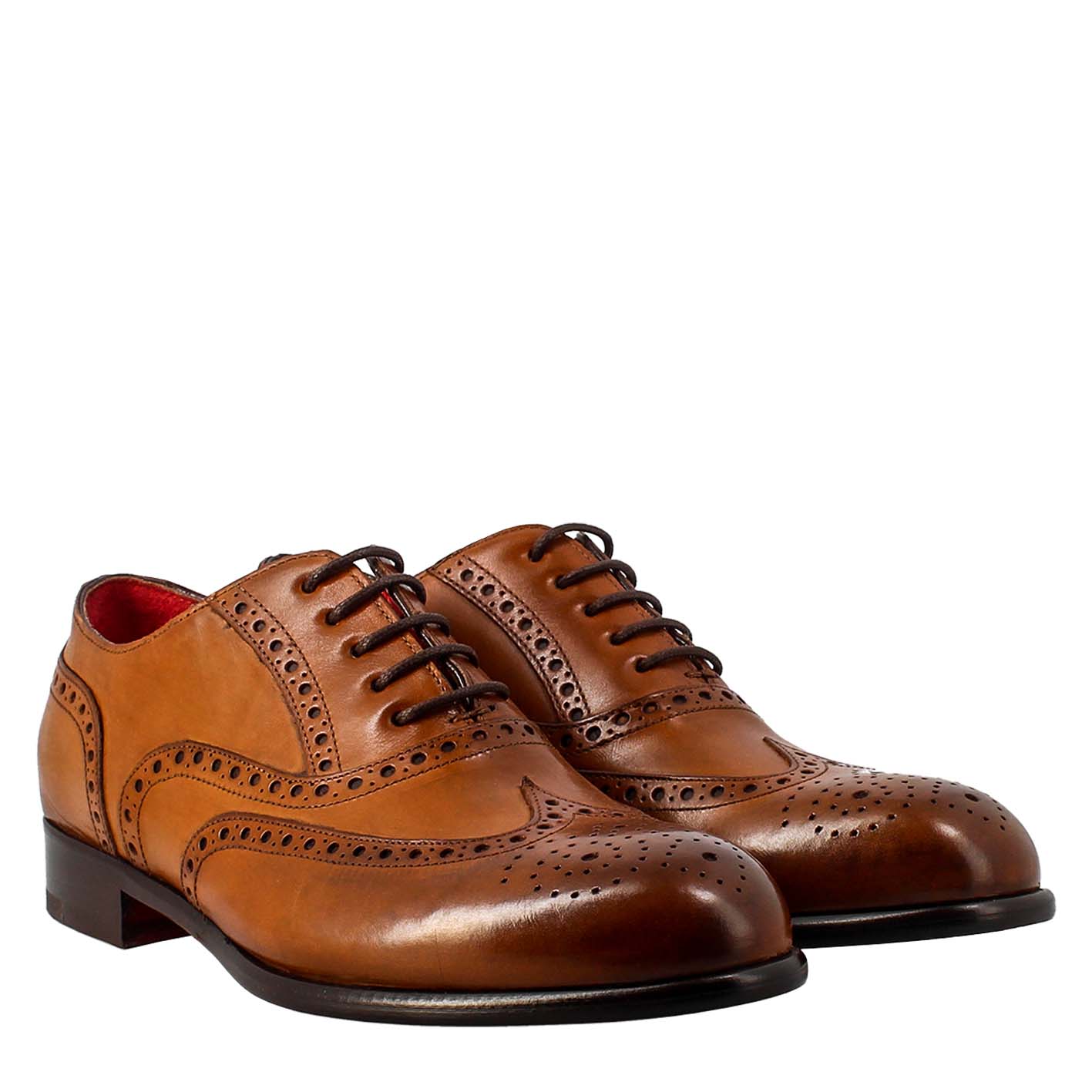 Oxford brogue marrone elegante da uomo in pelle - immagine 8