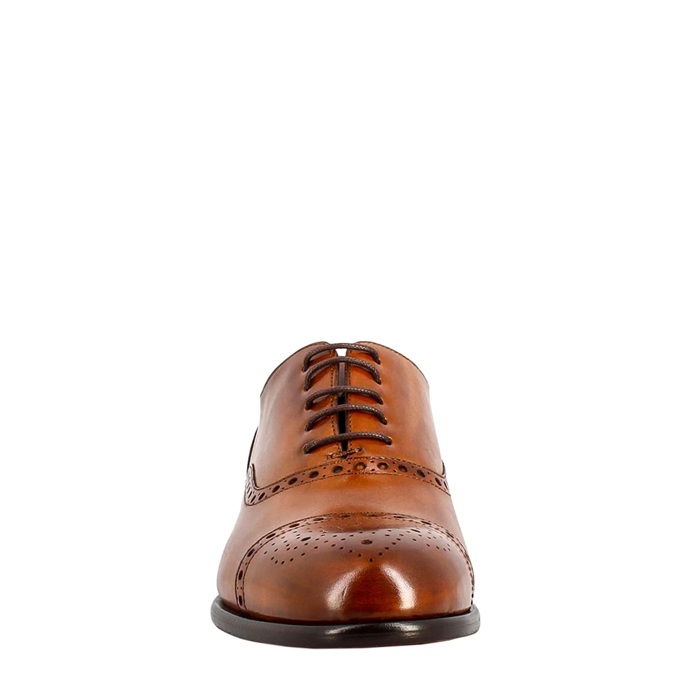 Oxford semi brogue marrone elegante da uomo in pelle - immagine 4