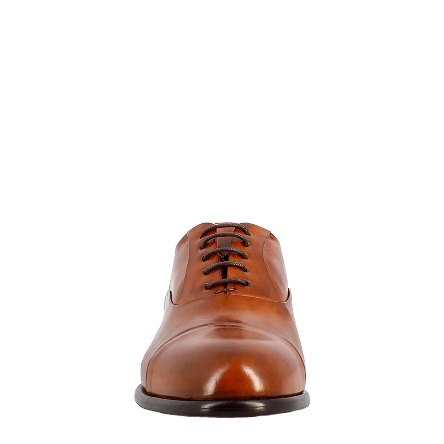 Oxford marrone elegante da uomo in pelle e fodera rossa - immagine 4