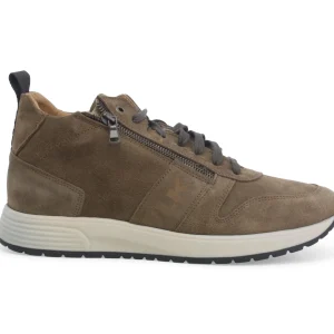 Melluso Uomo Scarpe Mid con Zip e Lacci Tomaia Camoscio