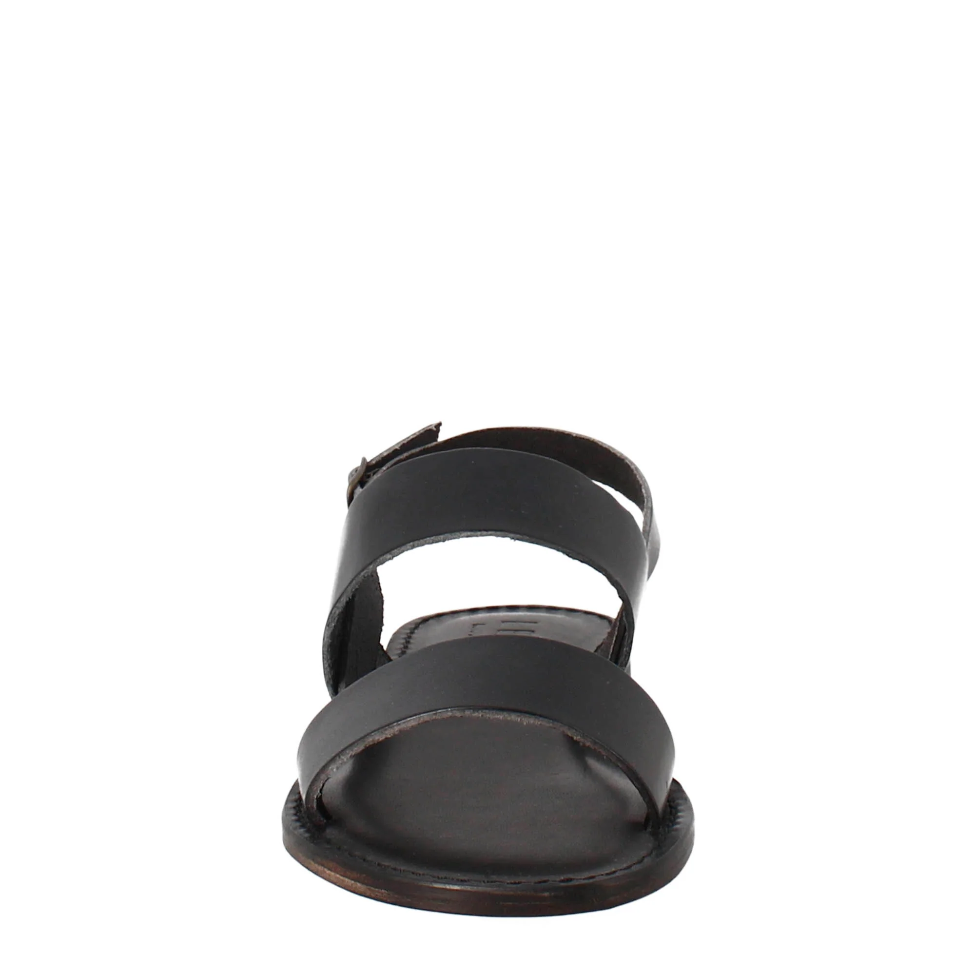 Sandali Euforia da donna stile romano antico in pelle colore nero - immagine 4