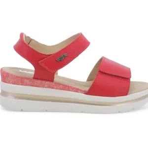 Melluso Sandali Comfort con Zeppa 2 Strappi in Pelle