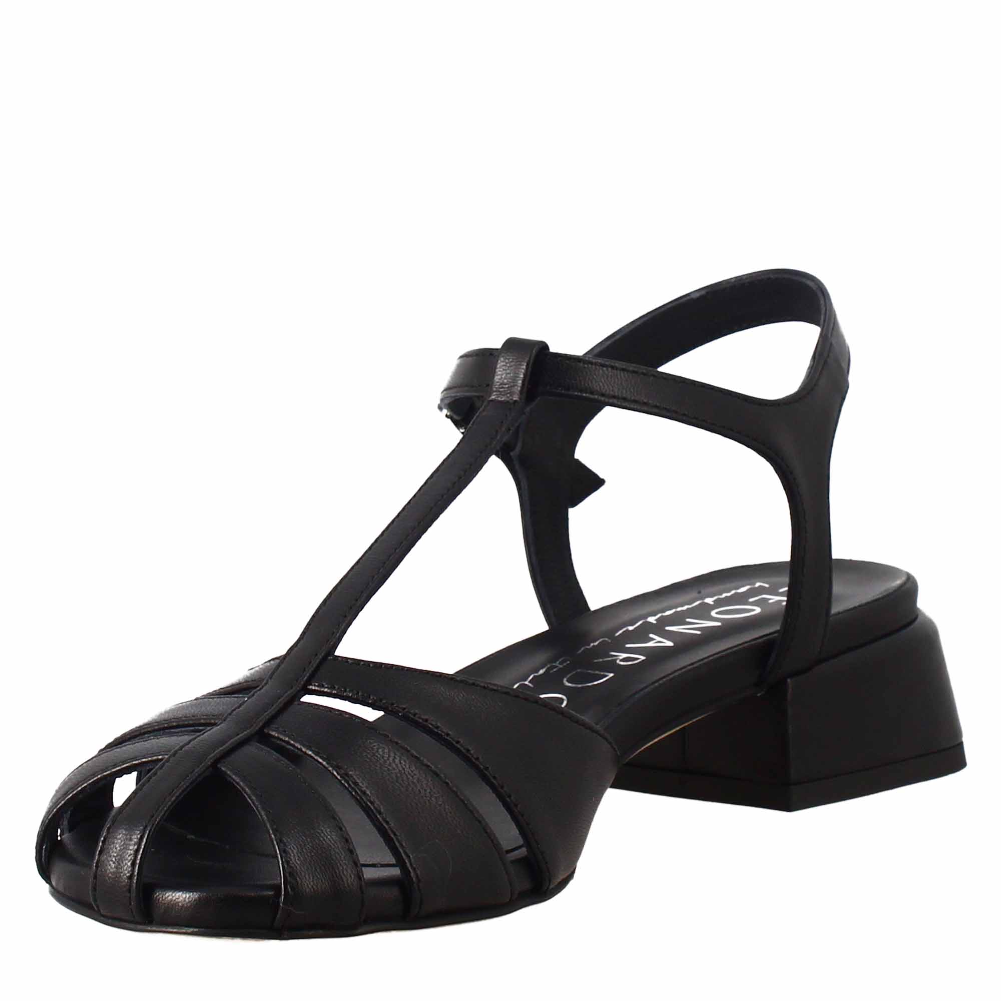 Sandalo da donna colore nero a forma di gabbia - immagine 5