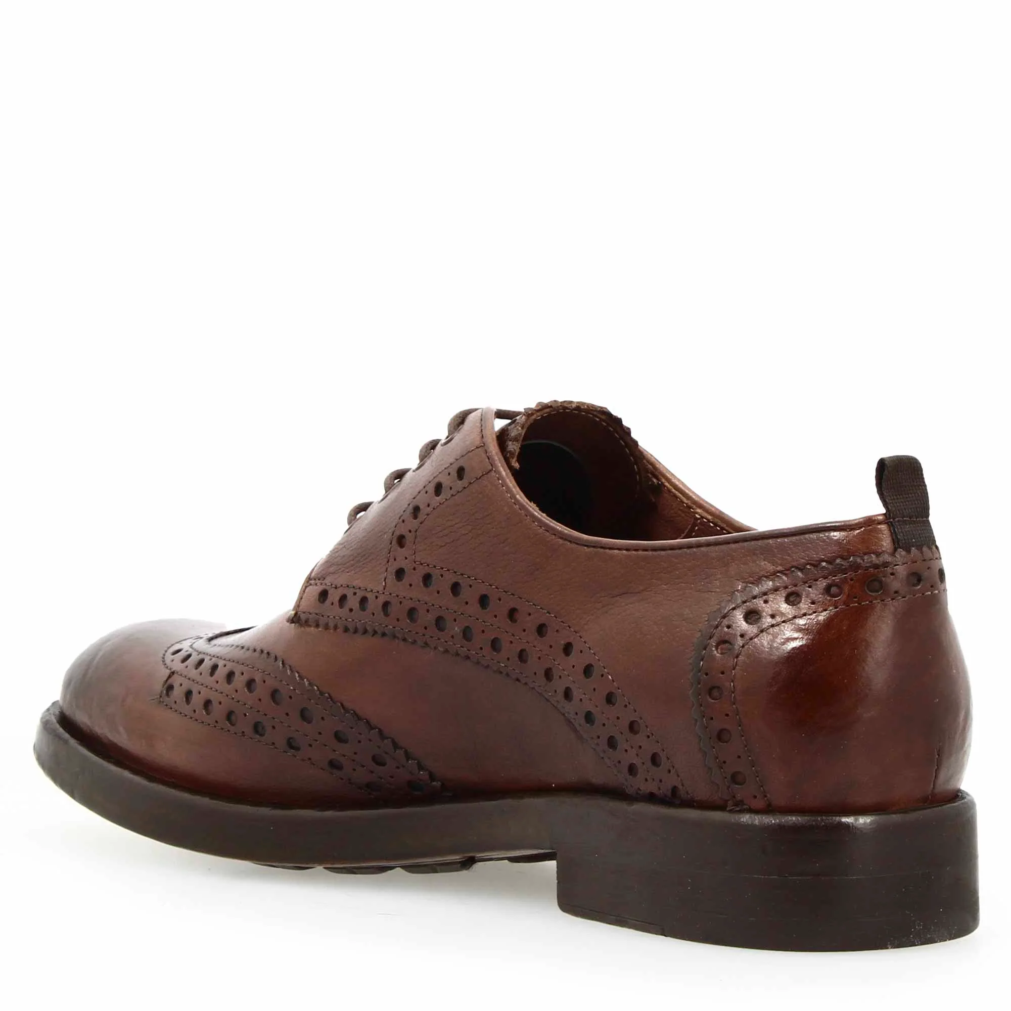 Scarpa Derby brogue moderna marrone scuro da uomo - immagine 5