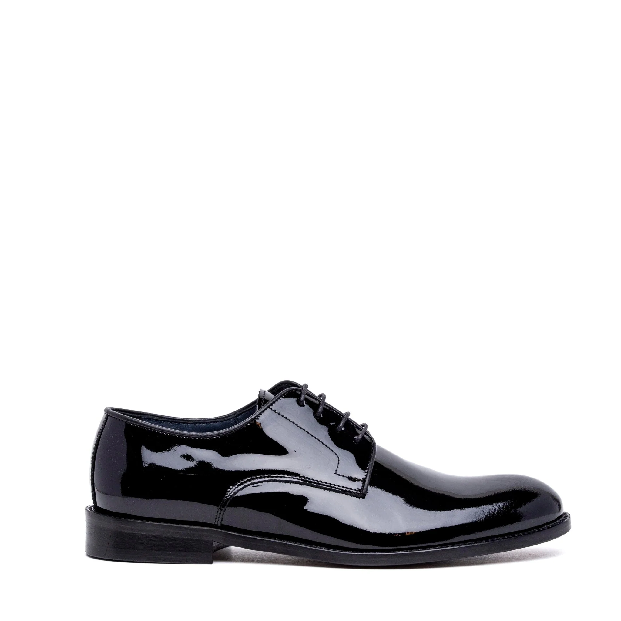 Scarpa uomo elegante in pelle verniciata nera. - immagine 2