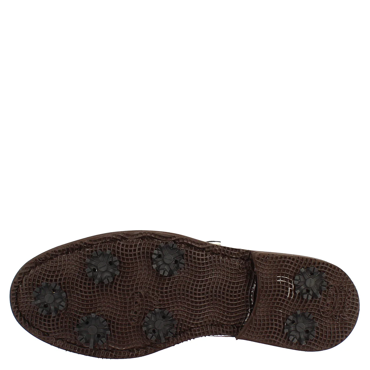 Scarpe con fibbia da golf in pelle bianca e vernice blu - immagine 8