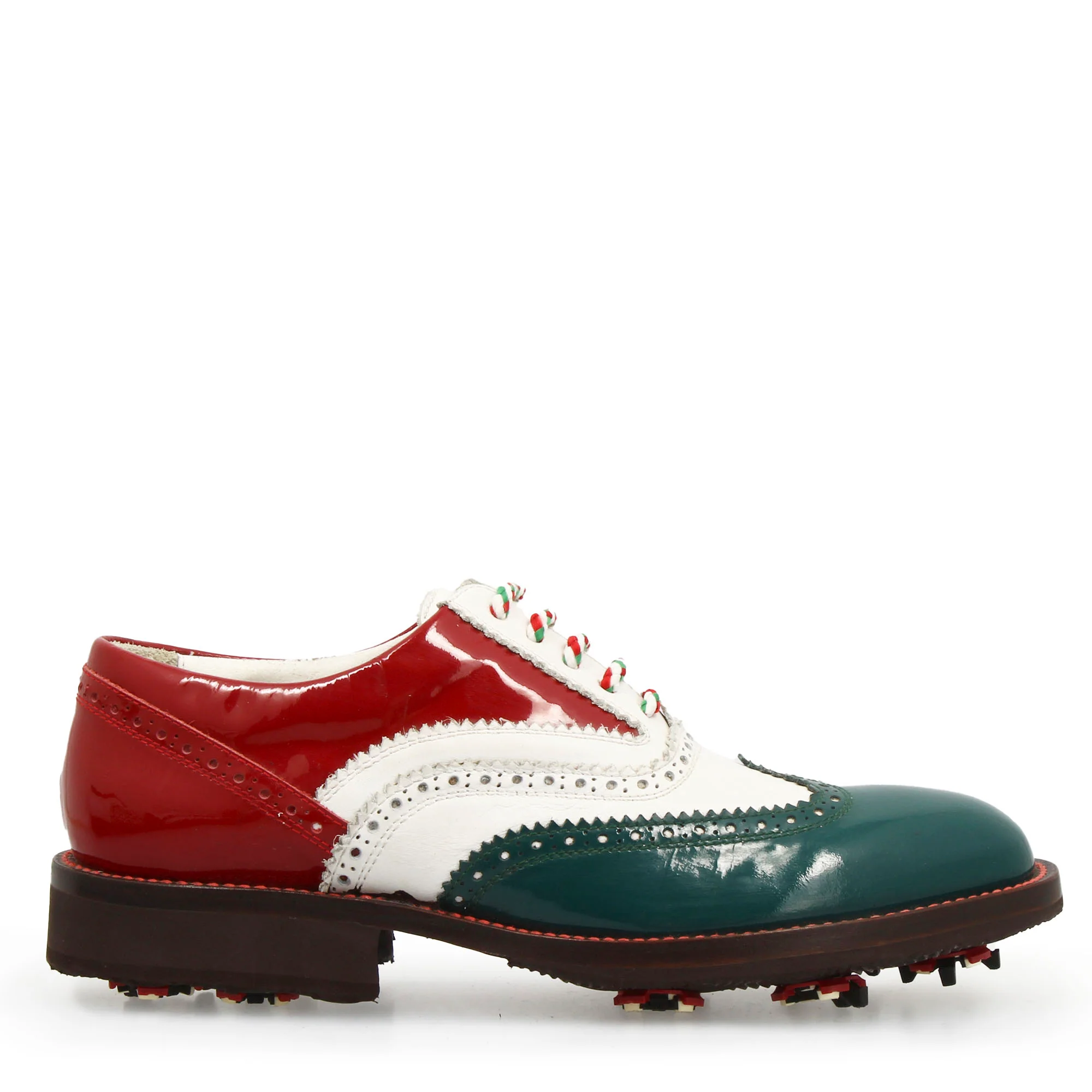 Scarpe golf fatte a mano nei colori della bandiera italiana - immagine 3