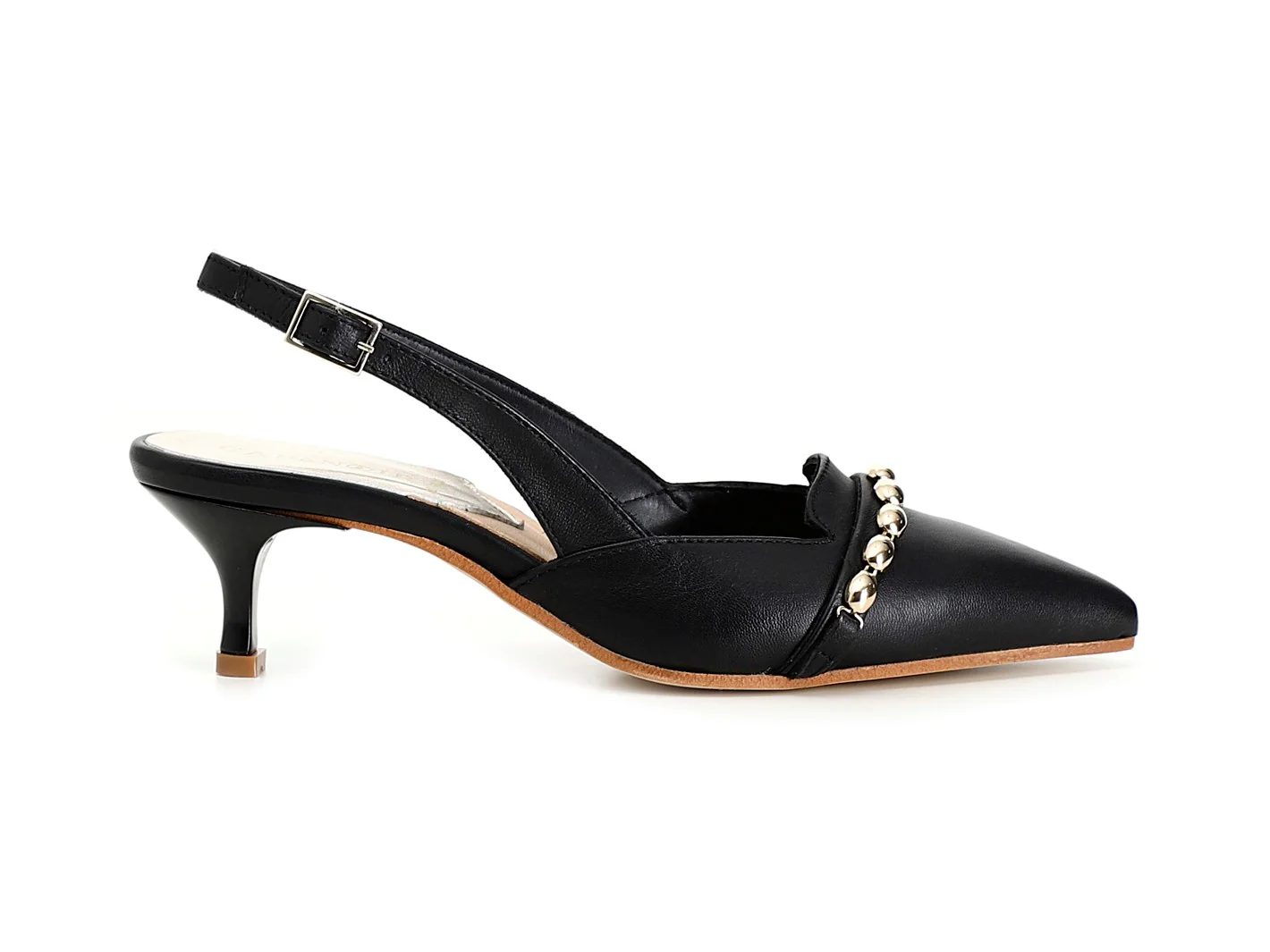 CafèNoir Décolleté Slingback Gioiello Elegante in Pelle - immagine 2