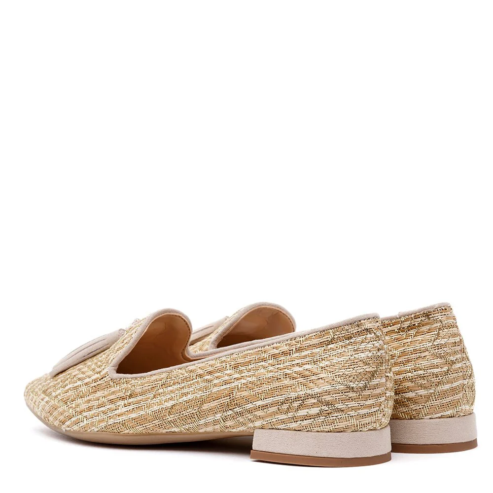 Slippers in raffia naturale e camoscio - immagine 5