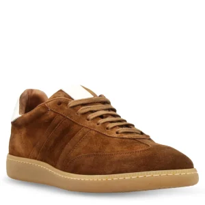 Sneaker artigianale da uomo in pelle scamosciata marrone