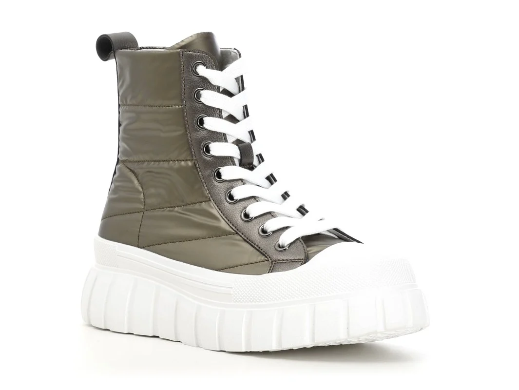 CafèNoir sneakers alte stringate tomaia tessuto - immagine 3