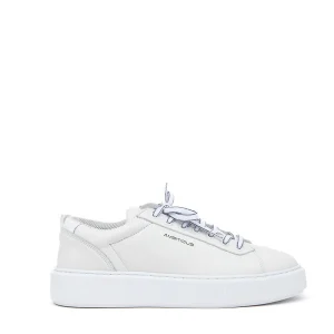 Sneakers uomo in nappa bianca.