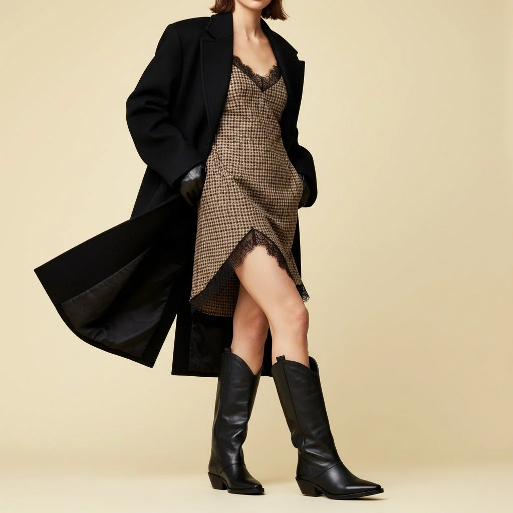 Stivale texano in vitello nero. - immagine 7
