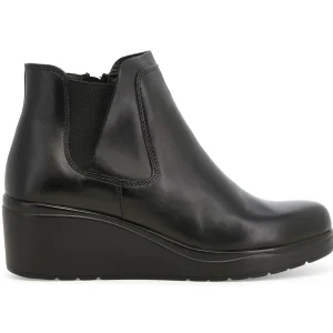 Melluso Stivaletto Invernale Donna in Pelle con Zeppa, Zip ed Elastico