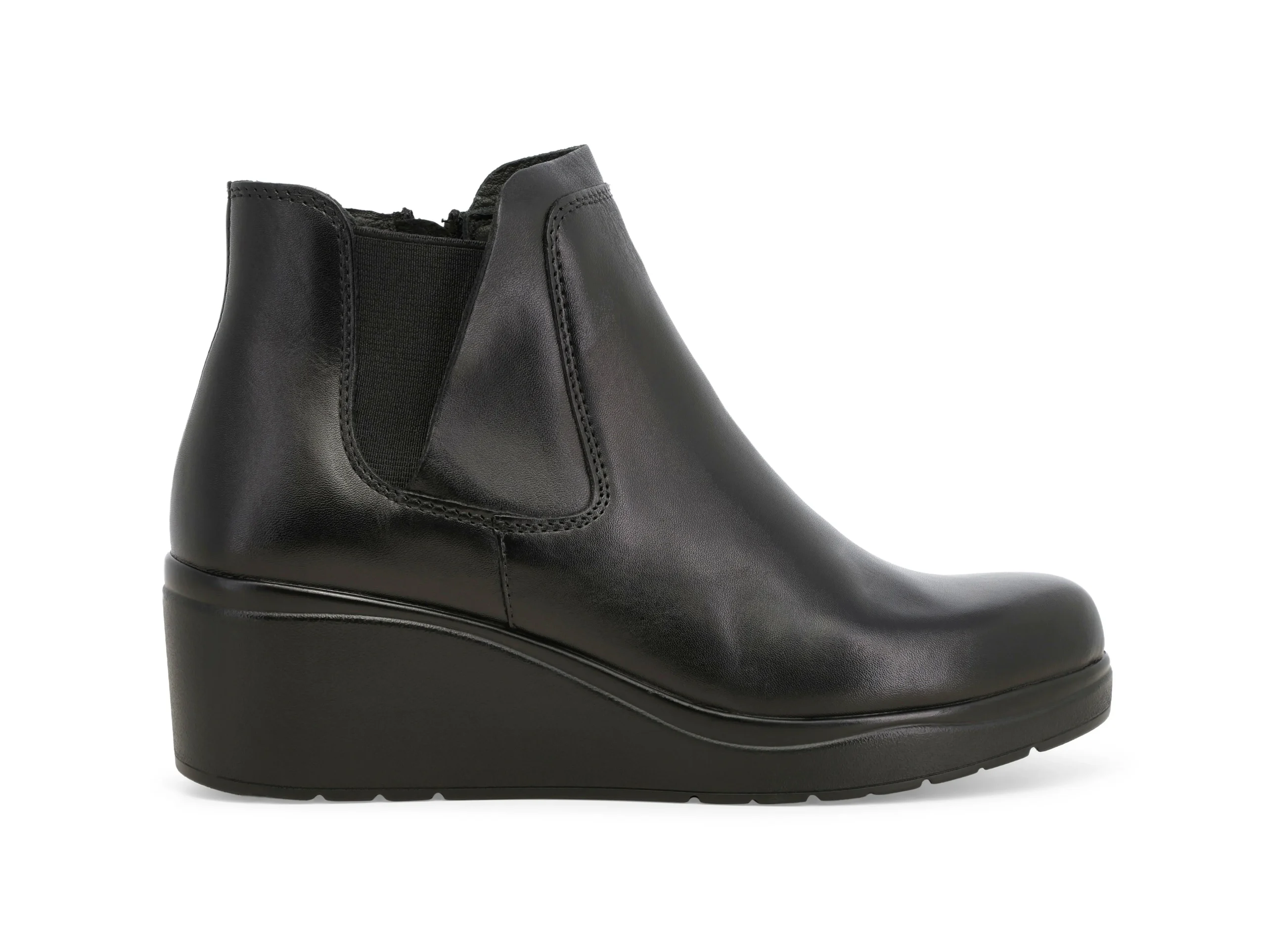 Melluso Stivaletto Invernale Donna in Pelle con Zeppa, Zip ed Elastico