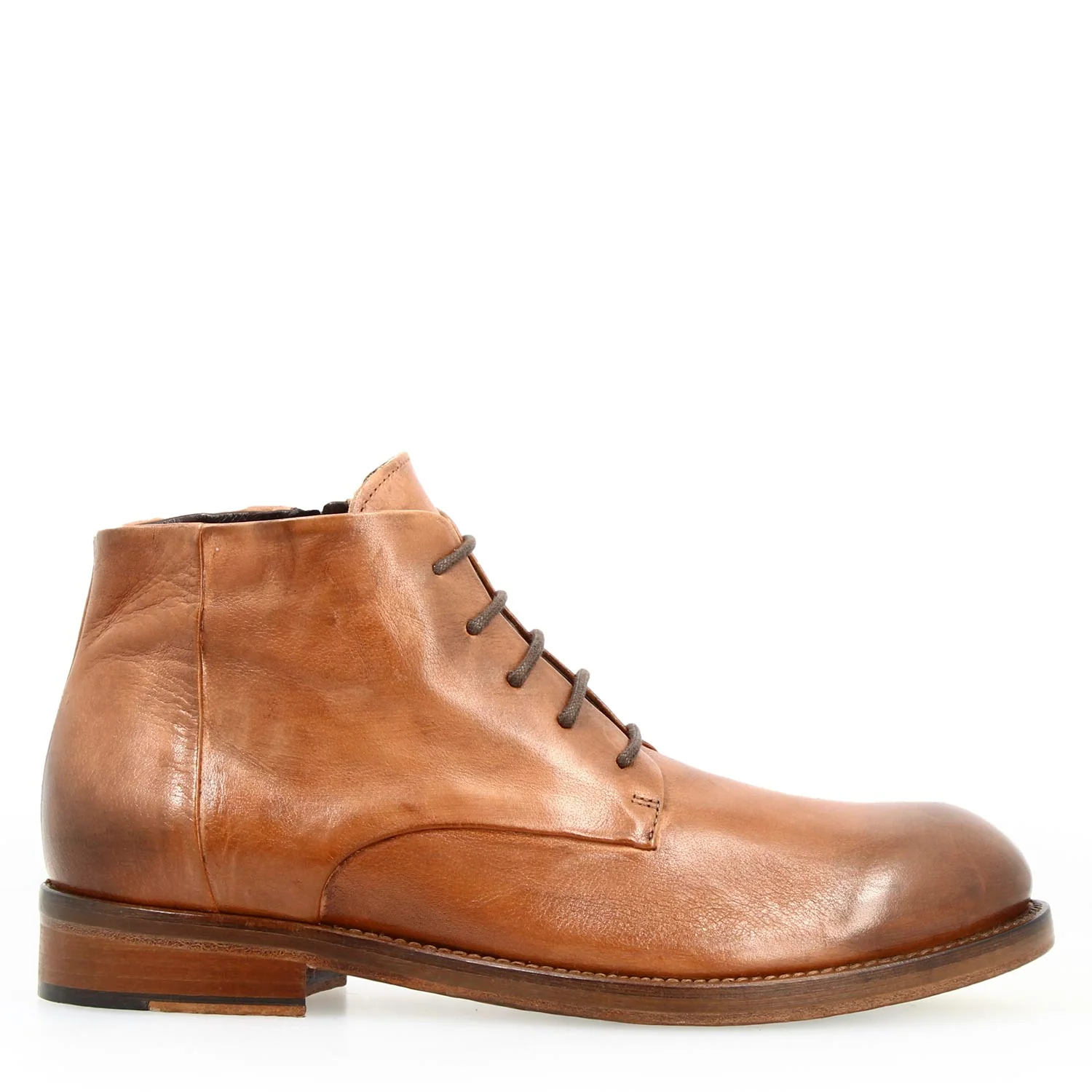 Stivaletto anfibio medio diver da uomo in pelle lavata colore marrone - immagine 3
