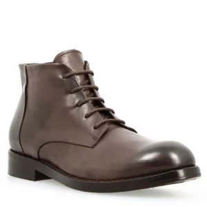 Stivaletto anfibio medio diver da uomo in pelle lavata colore testa di moro