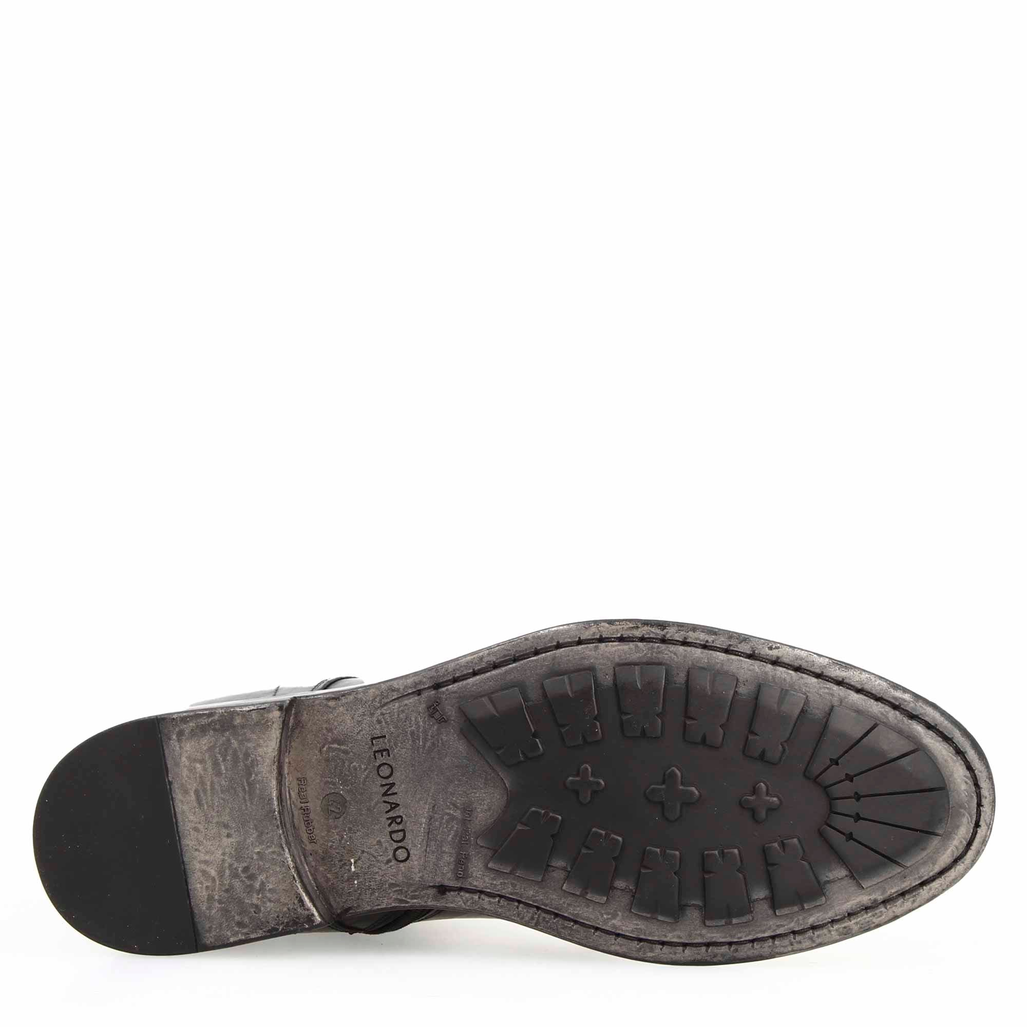 Stivaletto cap toe da uomo in pelle pregiata nera - immagine 6