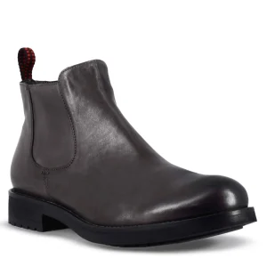 Stivaletto da uomo in pelle colore nero e suola in gomma