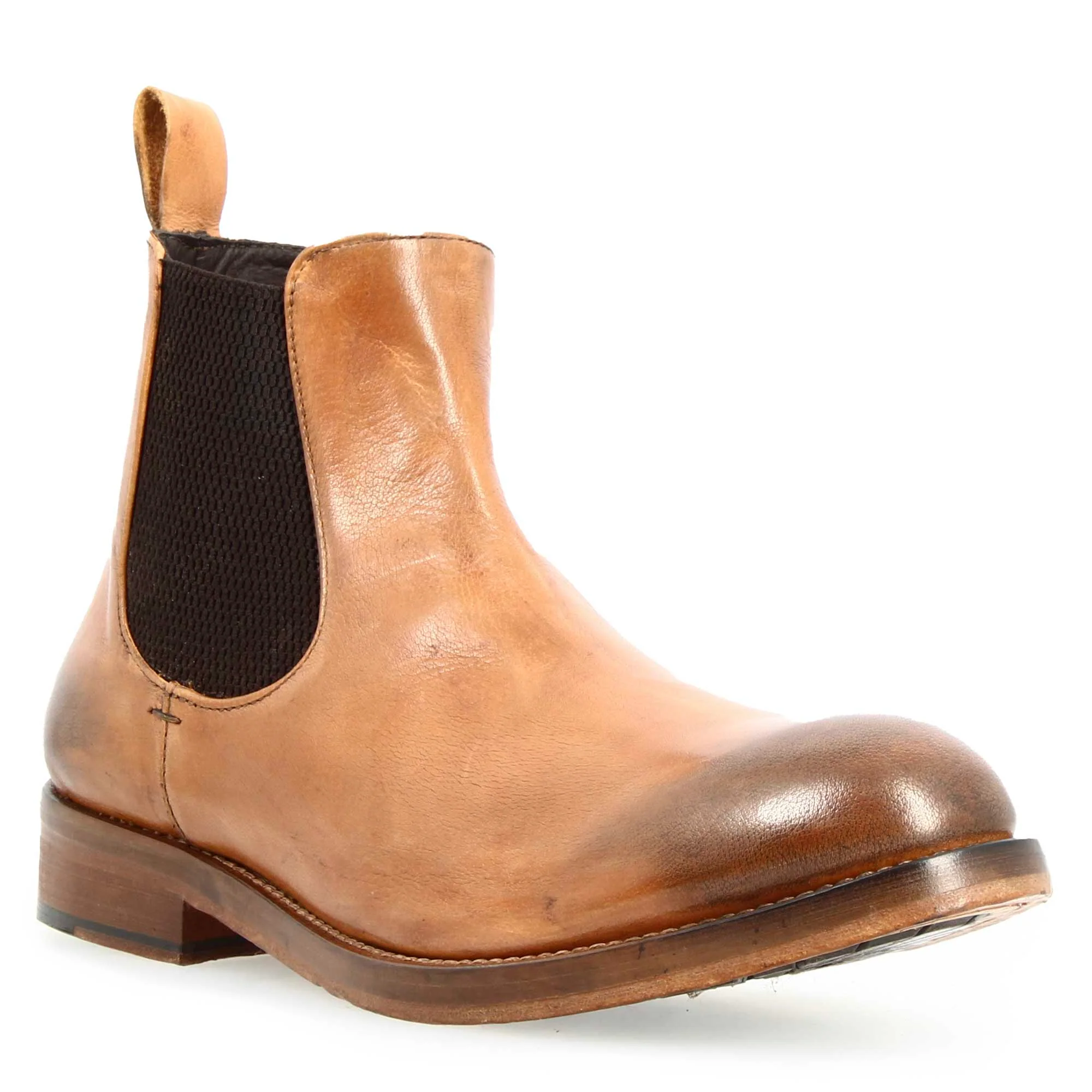 Stivaletto Chelsea diver da uomo in pelle lavata marrone chiaro - immagine 2