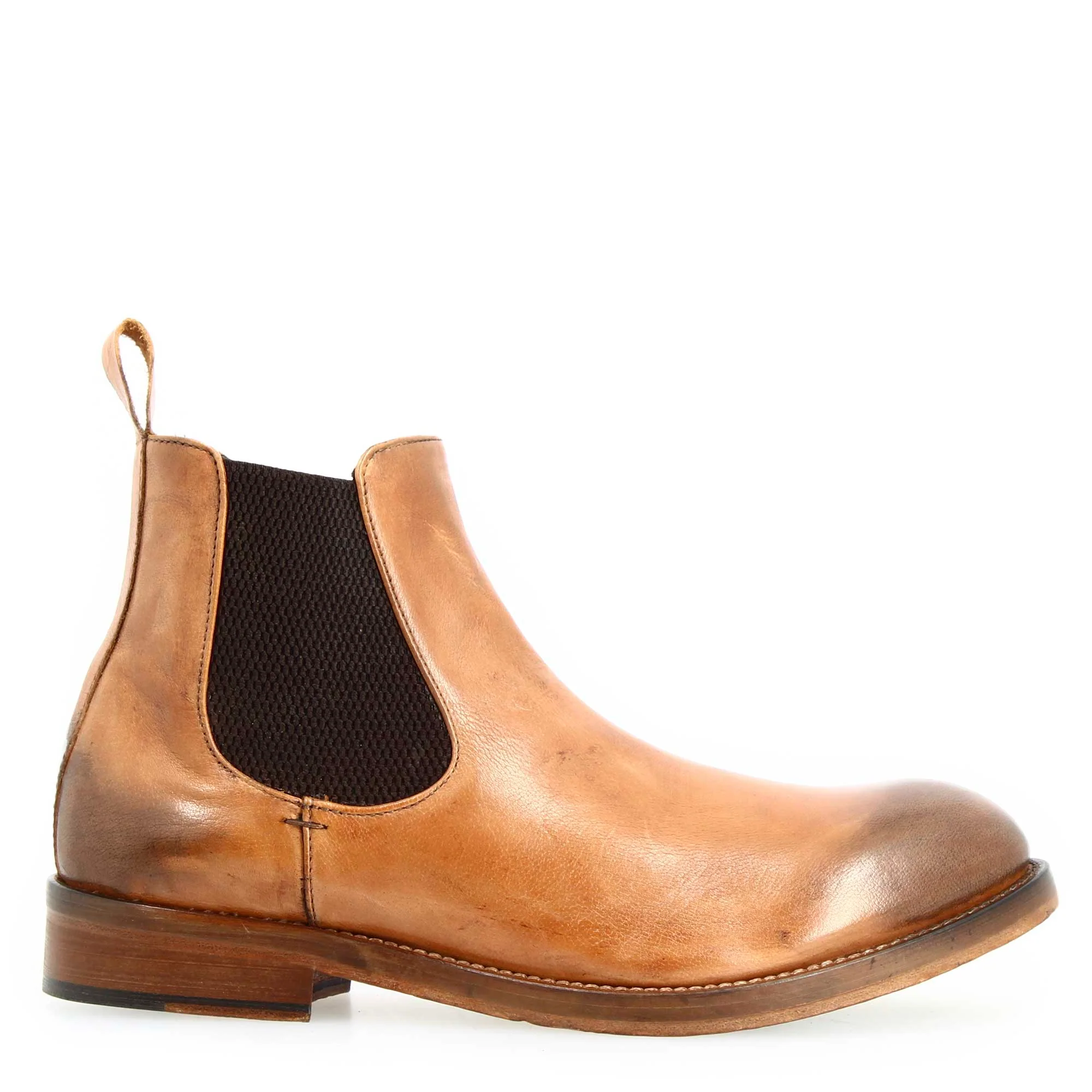 Stivaletto Chelsea diver da uomo in pelle lavata marrone chiaro - immagine 3