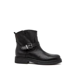 Stivaletto modello Bikers in vitello nero.