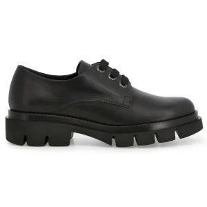 Melluso Stringata Casual Nera in Pelle con Suola Carrarmato