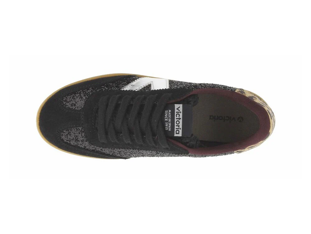 Victoria Berlin Sneaker in Glitter Nero e Stampa Animalier - immagine 4
